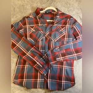 North Face plaid snap button plaid shirt - M